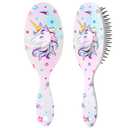 Unicorn Hair Brush for Toddlers - Suitable for Dry & Wet, Curly, Thick & All Hair Types, Perfect for Girls and Kids (Light Purple Unicorn)