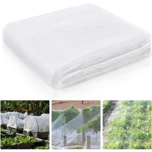 Hoolerry Mosquito Netting Ultra Fine Garden Netting Large Plant Covers Bird White Bug PE Mesh for Protecting Vegetable Fruits Flowers Tree Frost Animals(20 x 25 Ft)