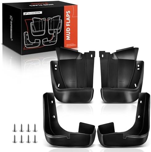 A-Premium Set of 3PCS Mud Flaps Splash Guards Mudguards Mudflaps with Hardware Kits Accessory Compatible with Honda Civic, 2006-2011, Sedan, Black Color, Front and Rear (Driver & Passenger Side)