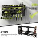 POKIPO Large Power Tool Organizer Wall Mount with Charging Station,4 Layer Heavy Duty Metal Tool Storage Rack Loads 600lbs with 8 Cordless Drill Holder,Battery Utility Rack Loads with 4 Power Strip