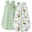 Yoofoss Baby Sleep Sack 12-18 Months TOG 1.0 Baby Wearable Blanket, 2 Pack 100% Organic Cotton Infant Toddler Sleeping Sack 2-Way Zipper Lightweight Sleep Sack