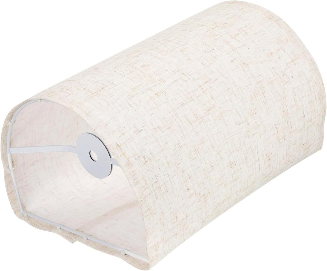 Fabric Lamp Shade for Desk Lamp Detachable Beige Linen Cover with Safe Metal Frame Lightweight and Easy to Install Table Light Shade for Bedroom and Living Decor