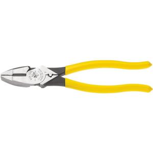 Klein Tools D213-9NE-CR Lineman's Crimping Pliers, Made in USA, Streamlined High-Leverage Design Made of Induction Hardened Steel, 9-Inch