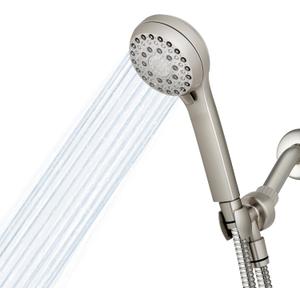Waterpik High Pressure Hand Held Shower Head With Hose, PowerPulse Massage 6-Mode, Brushed Nickel XAL-649ME