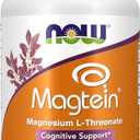 NOW Foods Supplements, Magtein with patented form of Magnesium (Mg), Cognitive Support*, 90 Veg Capsules