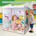 Playhouse for Kids - Reusable Wooden Frame Art & Craft Toddler Playhouse, Easy Assemble DIY Creative Doodle House with Paper, Suitable for 3 Age+