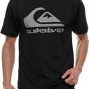 Quiksilver Rash Guard for Men UPF 50+ Big and Tall Swim Long & Short Sleeve Shirt (4X, Black)