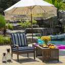 Arden Outdoor Deep Seat Cushion Set, 24 in x 24 in, Weather-Proof, Rain-Proof, Fade Resistant Patio Cushion for Chair, Sofa, and Couch Sapphire Aurora Blue Stripe