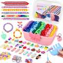 Bracelet Making Kit for Girls 612: 24 Colors Rubber Band Friendship Bracelet Kit, Elastic Loom Bands Jewelry DIY Toys, 1400+ Arts and Crafts for Kids Boys Beginners Birthday Christmas Party Gifts
