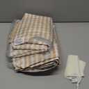 ESLA Cute Gingham Picnic Blanket, Waterproof Foldable, in Large 80x60in and Extra Large 80x80in, Portable Compact Beach Blanket, Oversized XL Outdoor Mat, Tan Gingham