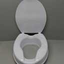 Raised Toilet Seat with Lid for Elderly, 4" High Toilet Seat for Elongated or Standard Commode, Raised Toilet Seat for Seniors, Handicap Toilet Seat Riser with Cover