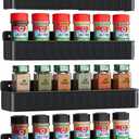 Nieifi Spice Rack Wall Mount, 4 Pack, Black, Screw or Adhesive Installation, Spice Rack Organizer for Your Kitchen Cabinet or Pantry Door
