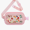 Pin Bag Fanny Pack, Ita Bag Storage Pin, Pink Crossbody Belt Bags for Women Girls Gifts, Pins Display for Sports Memorial Travel Brooches(No Pins Included)
