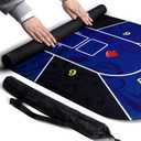 47 x 24Inch Texas Hold'em Poker Mat Portable Rubber Poker Table Top Water Waterproof, Noise Reduction Suitable for Any Tabletop Game Premium Carry Bag is Provided for Playing Everywhere(Blue)