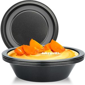 5 inch Mini Pie Pan, 5 Pack Nonstick Small Round Cake Bread and Meat Pie Tins for Oven and Instant Pot Baking