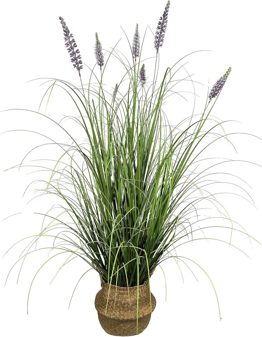 Artificial Plant 47in(1pack) Tall Artificial Lavender Plant,Faux Plants Indoor Home Decorative Artificial Plants & Flowers in Pot Fake Plant, House Plant Indoor
