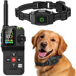 GPS Wireless Dog Fence, Invisible Fence for Dogs, 25-999 Yards Adjustable Range, Real-Time Distance, 3 Warning Modes Rechargeable & Waterproof Collar for Dogs 25-120 lbs Outdoor