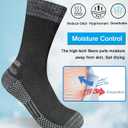 suaskk Men's Crew Work Boot Socks, Thick Cushioned Moisture Wicking Hiking Sock 3/4 Pairs (12-15)