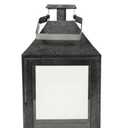 allen + roth 8-in x 14-in Dark Galvanzied Metal Tea Light Outdoor Decorative Lantern