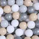 Realhaha Ball Pit Balls 100 Play Balls Plastic Balls for Baby Girls Toddlers Kids Play Tent Pool Playhouse Playpen Party Decoration 2.2 2.36 2.75 Inch (2.2 Inch, Gray Gold White Beige)