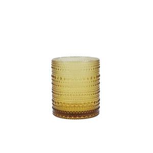 Fortessa Jupiter Beaded Hobnail Glass, 10 Ounce Double Old Fashioned, Amber