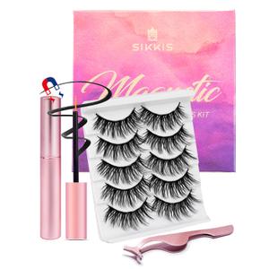Magnetic Eyelashes with Eyeliner - Magnetic Eyelashes Mink Look Kit, Mixed 3D Mink Reusable False Lashes with Applicator, No Glue Needed -5 Pairs