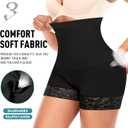 Werena Tummy Control Shapewear Shorts for Women Seamless High Waist Body Shaper Panties Shaping Underwear Under Dress (Black, L)