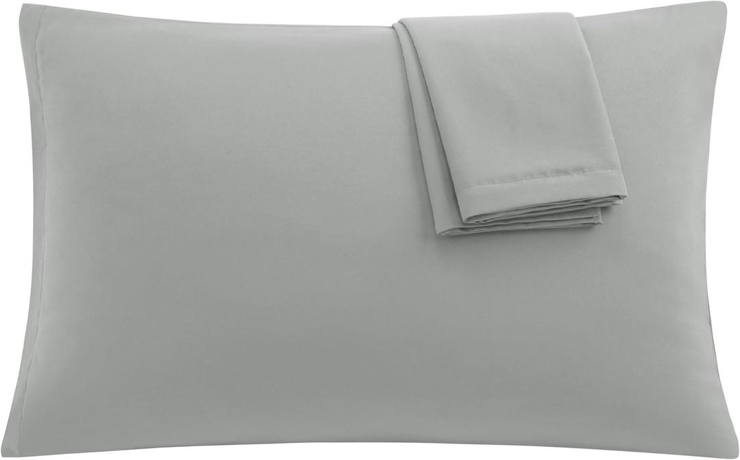Uxcell 2 Pack Pillow Cases Soft 1800 Series Microfiber Pillowcases Set with Zipper Travel(14"x20") Grey