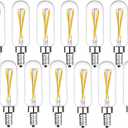 T6 LED Bulb 25watt E12 Modern Chandelier Bulbs E12 LED Edison Bulb 4000K Dimmable Candelabra Edison Bulb 2W T6 Tubular Bulb for Chandelier Ceiling Light, 12 Pack