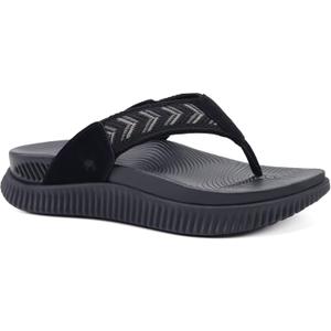 KuaiLu Womens Fashion Orthotic Flip Flops Ladies Athletic Thick Cushion Recovery Thong Sandals Slip On Memory Foam Walking Sandles With Comfortable Plantar Fasciitis Arch Support (Black)