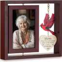 Memorial Gifts for Loss of Mom: Double 4x6 Photos, Cardinal Sympathy Picture Frame for Mother, Remembrance Gift in Loving Memory with Touching Text