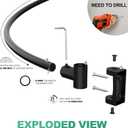 Curved Shower Curtain Rod For Bathroom 38-72 Inches, Adjustable Length, Curved Shower Rod, 0.9MM thickness, Round Shower Curtain Rods, Rotate Bracket For Large Shower Space, Need Drilling, Black