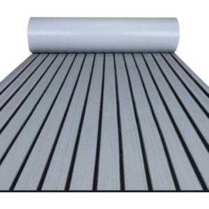 FOCEAN Boat Flooring EVA Foam Boat Decking Faux Teak Marine Flooring Boat Mat Boat Carpet Sheet for Motorboat RV Yacht Kayak Surfboard, 94.5"x 47.2"/35.4"/23.6"/15.7" (Grey With Black Seam Lines)