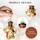 WDS WONDROUS Mouse Ornament Hanging Ball Christmas Decor - 3.14 Cute Animal Glass Ornament, Gold & White Christmas Mouse Decoration, Small Funny Ornaments for Xmas Tree Winter Holiday Decor Party