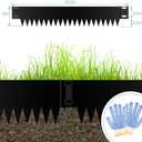Metal Landscape Edging 6-Pack, Galvanized Steel Garden Edging - 40" L x 6" H Strips - Metal Edging Border w/ 6 Clips - Edge for Lawn Yard, Black