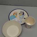 Zak Designs Bluey Kids Dinnerware Set 3 Pieces, Durable and Sustainable Melamine Bamboo Plate, Bowl, and Tumbler are Perfect For Dinner Time With Family (Bluey, Bingo, Bandit, Chilli)