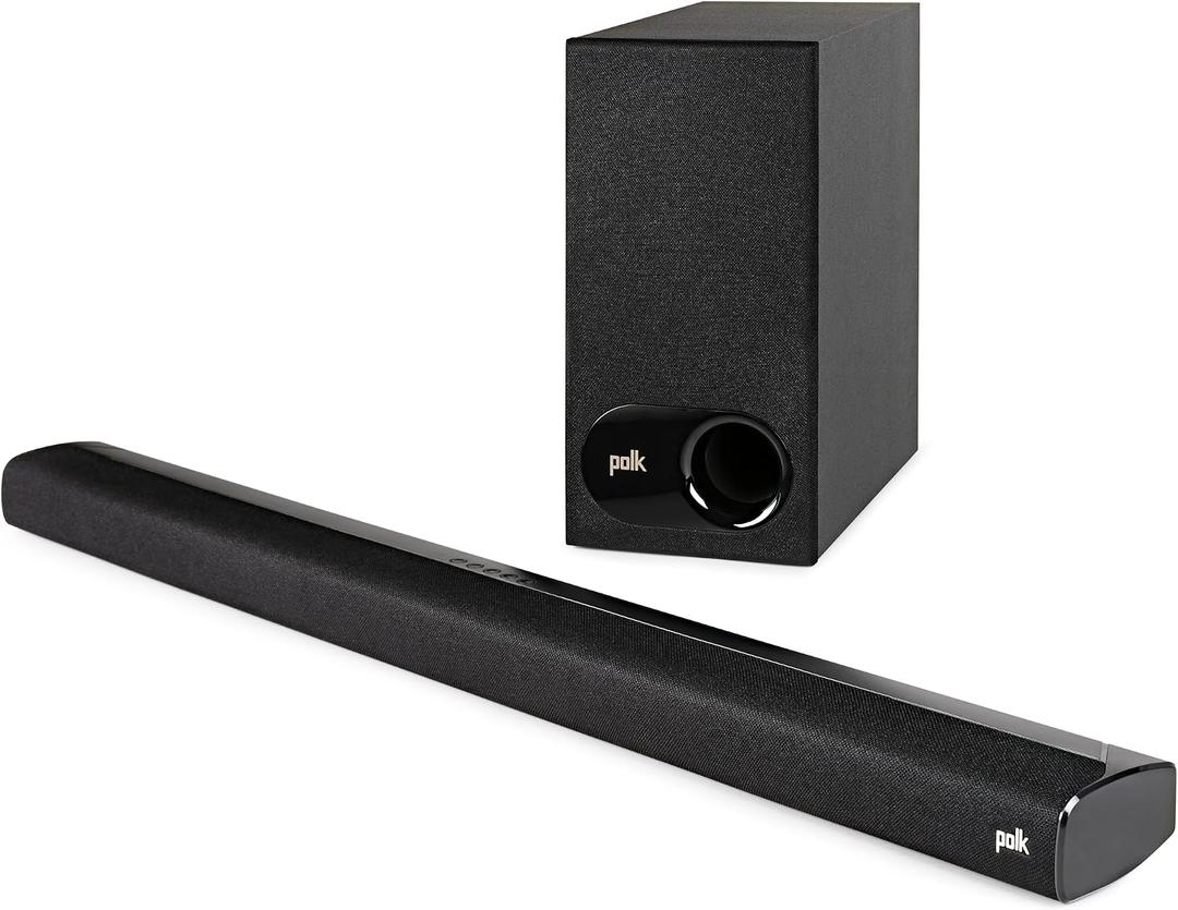 Polk Audio Signa S2 Sound Bar for Smart TV with Subwoofer, Wireless Exclusive VoiceAdjust Technology, Ultra-Slim Design, Works with 4K & HD TVs, HDMI & Optical, Bluetooth, Wireless Streaming