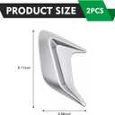2 PCS 3D Shark Car Hood Air Vent Cover, 6.69" x 8.11" ABS Fender Wing Side Air Flow Decor Trim, Adhesive Anti-Scratch Cars Side Vent Fender Cover, Universal for Car SUV Truck (Silver)