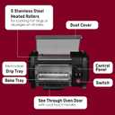 Elite Gourmet EHD-051BX Hot Dog Toaster Oven, Steel Rollers, 4-Bun, Black, 4 Bun Capacity/NEW VERSION