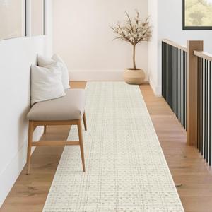 Boho Runner Rugs for Hallway2' x 8' Washable Runner Indoor Entry Rug, Washable Reversible Natural Boho Rug Carpet Runners for Hallways Kitchen Bedside (Beige)