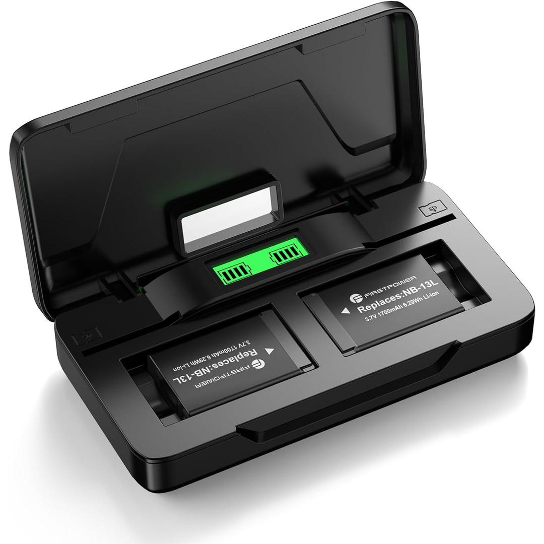 Battery and Dual Battery Charger for Canon PowerShot G7 X Mark III, G7 X, G7 X Mark II, G9 X, G9 X Mark II, G1 X Mark III, G5 X, G5X Mark II, SX740 HS, SX730 HS, SX720 HS, SX620 HS