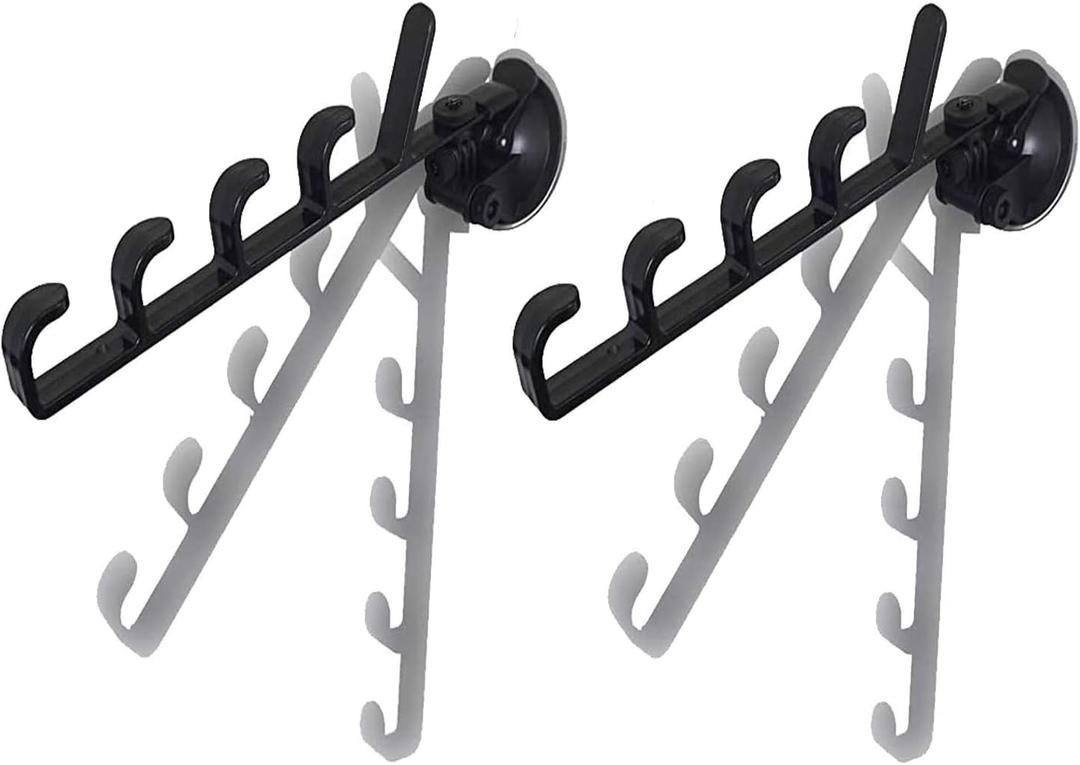 Adjustable Fishing Pole Rack & Holder - Vehicle & Boat Storage for Car, Truck, SUV & RV - Suction Cup Mounted - No Rods Included - 1 Pair