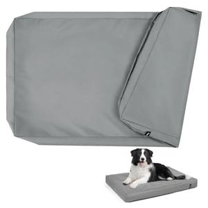 Waterproof Dog Bed Cover Replacement Washable, Easy to Clean, Pet Hair Resistant, Heavy Duty Oxford, Zipper Closure, Indoor/Outdoor Use, Fits 42 Inch Dog Crate - Extra Large XL - 41"x 27"x 4" - Grey