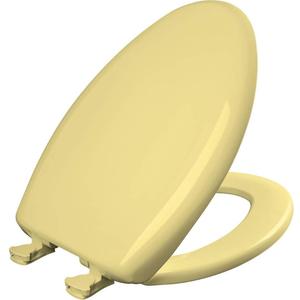 Bemis Classic Colors Slow Close Toilet Seat, Easy Clean Hinges and Durable Plastic Seat, Made in USA, Elongated, Yellow
