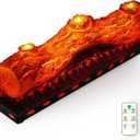 Electric Fireplace Logs Realistic Flame Effect with Candle LED Flame Light USB Powered 16 Inches Electric Fireplace Insert Log Home Decoration Remote Control