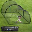 Baseball Batting Cage 22x12x9ft, 4ply Net, 14mm Poles & Bag - Pitching Machine Zip Opening, Detachable Sports Barrier Net - Ball Cage Backstop Net for Backyard, Softball Training Equipment