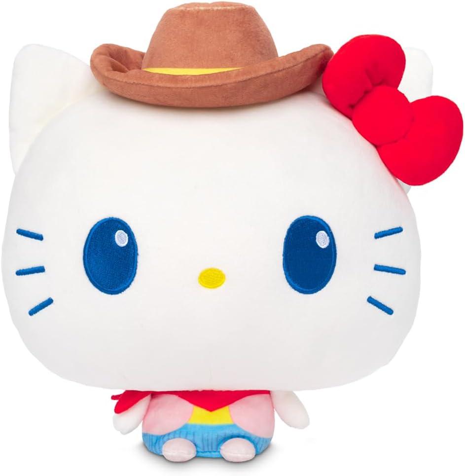 TeeTurtle Cloudheads Cowgirl Hello Kitty Plush - 8-Inch Amazon Exclusive Official Sanrio Stuffed Animal with Embroidered Details - Soft Cuddly Plush Toys for Kids, Teens, and Adults