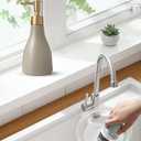 280ml Liquid Soap Dispenser for Bathroom with Gold PumpDish Soap Dispenser for KitchenRefillable Countertop Lotion Ceramics Khaki Hand Soap Dispenser for Shower