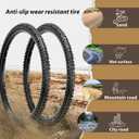 MOHEGIA Mountain Bike Tires Set: 2-Pack 20/24/26x1.95 Inch Folding Replacement Bicycle Tires and Pair Inner Tubes with Tire Levers for MTB Off-Road Bike