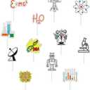 24pcs Science Theme Paper Cupcake Toppers Science Cake Decorations Mad Science Astronomy Biology Chemistry Physics Theme Birthday Party